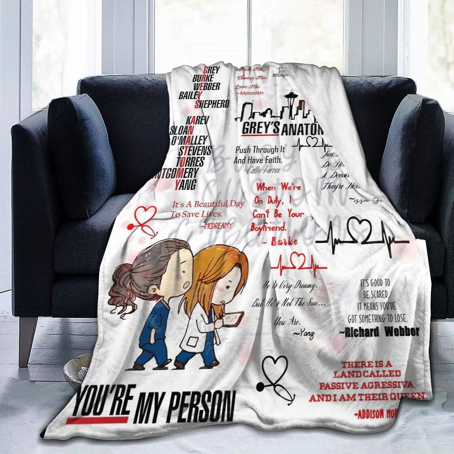 Custommixall Grey's Anatomy Blanket Super Soft Fleece Throw