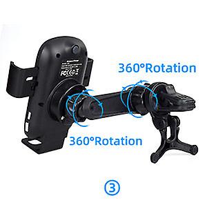 Dual Coils Wireless Car Charger Holder Cell Phone Mount Qi 15w Fast Charging For Samsung Z Flip 3 4 S22 S21 Iphone 13 12 Pixel 6