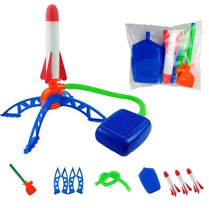 Kid Air Rocket Foot Pump Launcher Outdoor Air Pressed Stomp Soaring Rocket Toys Child Play Set
