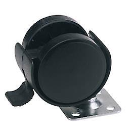 Draper 65463 40mm Diameter Twin Nylon Castor With Brake - S.W.L 25Kg