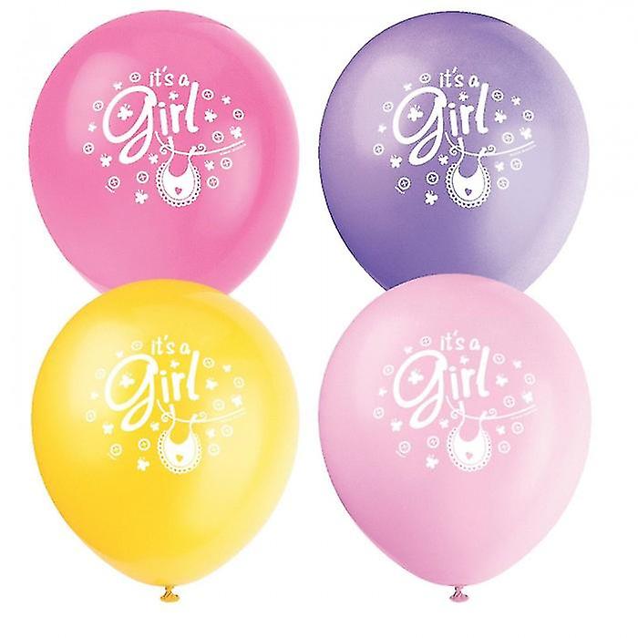 Unique Party Clothesline Its A Girl Latex Baby Shower Balloons (Pack of 12)