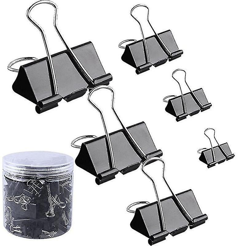 120 Pieces Binder Clips Paper Clamp Clips Assorted Sizes (black)