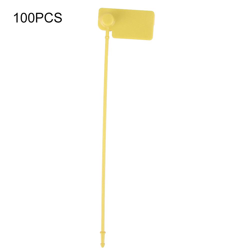 100pcs Disposable Label Cable Colourful Identification Mark Signs Ties Anti Theft Self Locking Tie(Yellow )