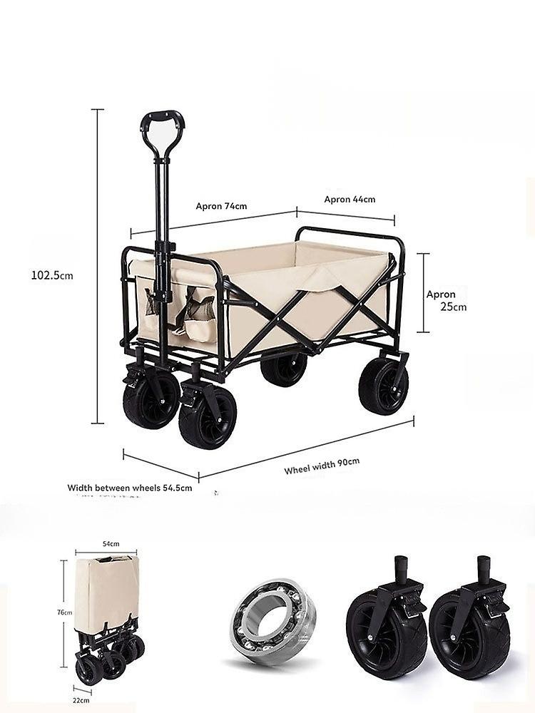 Folding folding bike, heavy-duty utility ATV, outdoor camper, khaki body and black wheels, flagship