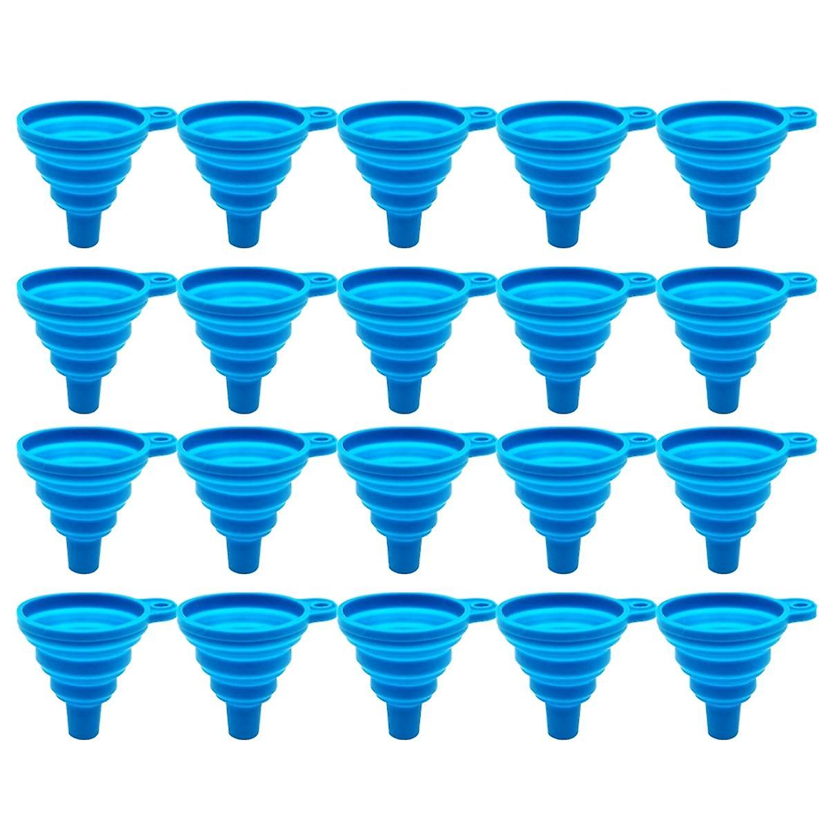 Multifunctional Portable Mini Funnel, Retractable Silicone Folding Funnel for Kitchen,Kitchen Tools,Blue
