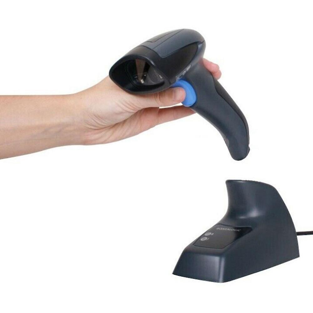 2D Barcode Scanner QM2131-BK-433K1 Wireless 1D Code Reader with Base and USB Cable