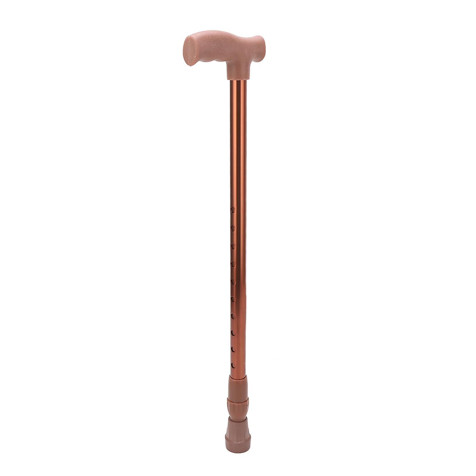Walking Cane Adjustable Ergonomic Soft Rubber Hand Grip Lightweight Mobility Aid Cane Coffee 
