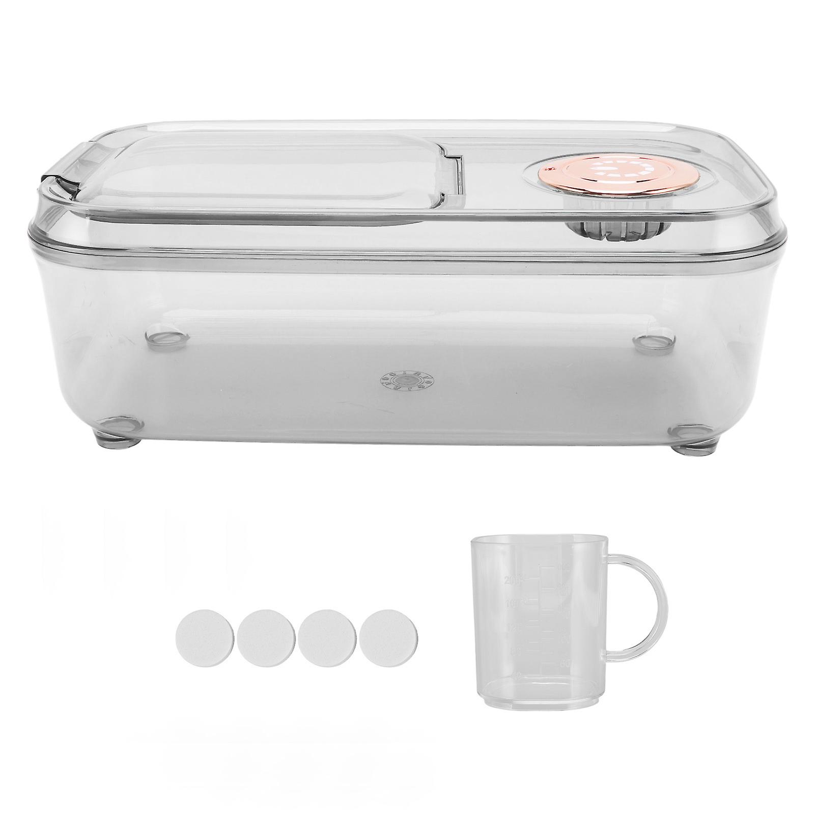 Transparent Rice Grain Storage Container Insect Proof Food Bucket Container with Flip Lid Measuring Cup 5KG Transparent White