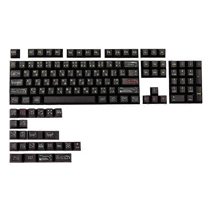 128 Keys/Set Black Awaken Keycap PBT 5 Side Dye Subbed Key Caps for MX Switch Mechanical Keyboard C
