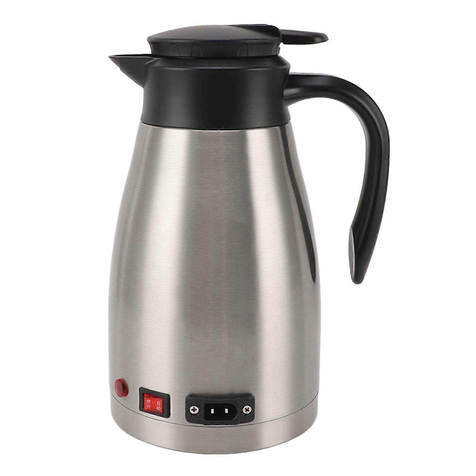 12V 전기 자동차 주전자 휴대용 스테인레스 스틸 1300ML 야외 여행용 대용량 전기 자동차 물 보일러