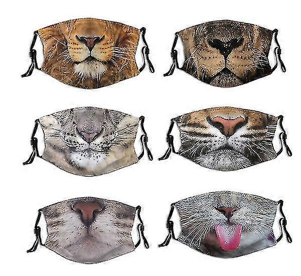 6pcs Funny Animal Mask Dustproof-lavable & Reusability