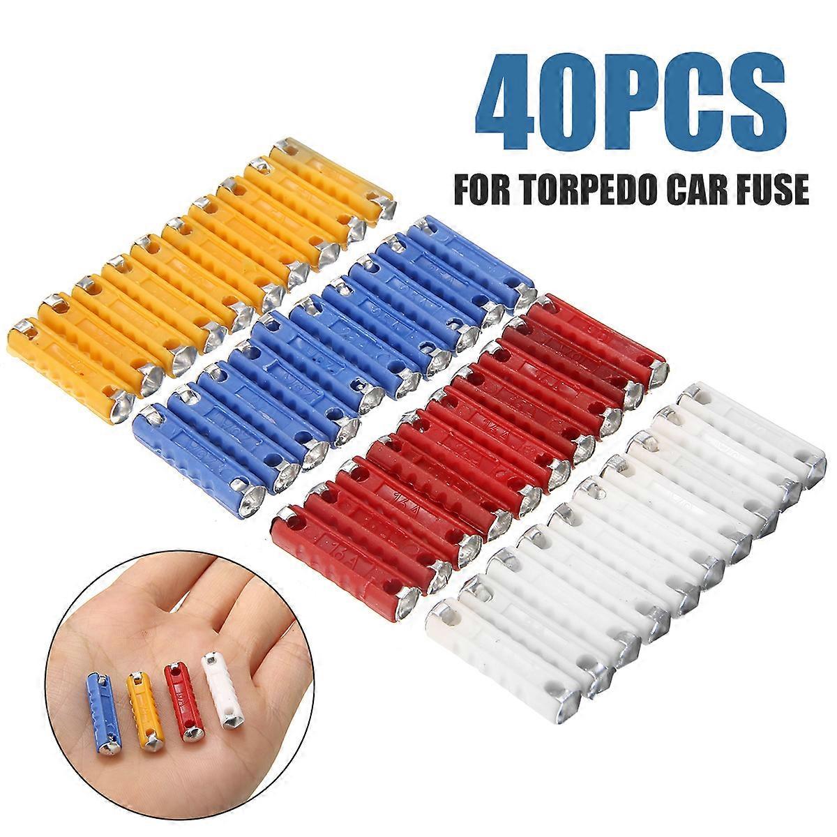 40pcs Oldtimer Auto Sicherungen Kit Keramik Continental Auto Sicherung Torpedo Typ Sortiment 5a 8a 16a 25a für Oldtimer