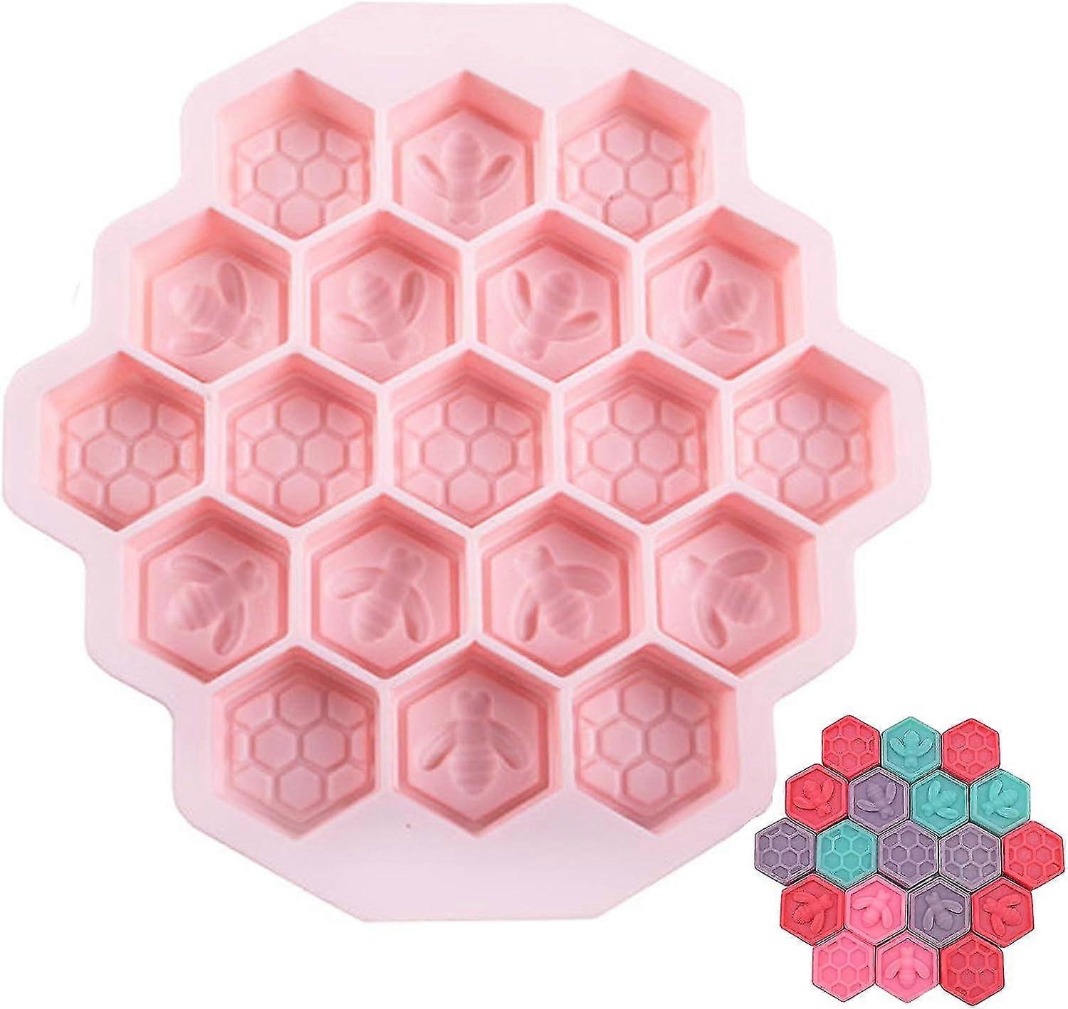 Honeycomb Shape Silicone Ice Cube Molds Icing Silicone Mold Honey Soap Molds Silicone Molds Soap Mold Baking Pan 19 Cavities Multipurpose Soap Molds F