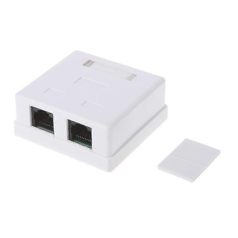 Rj45 Junction Box Cat5e Network Connector 2 Port Desktop Extension Cable Box