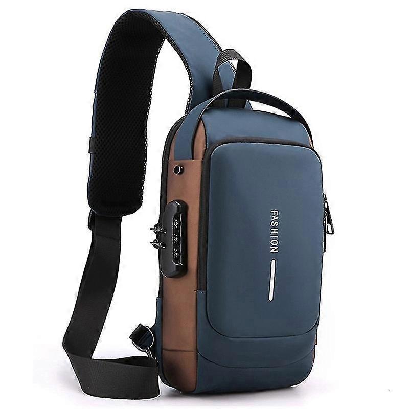 Usb Charging Sport Sling Bag Male Anti-theft Chest Bag With Password Lock