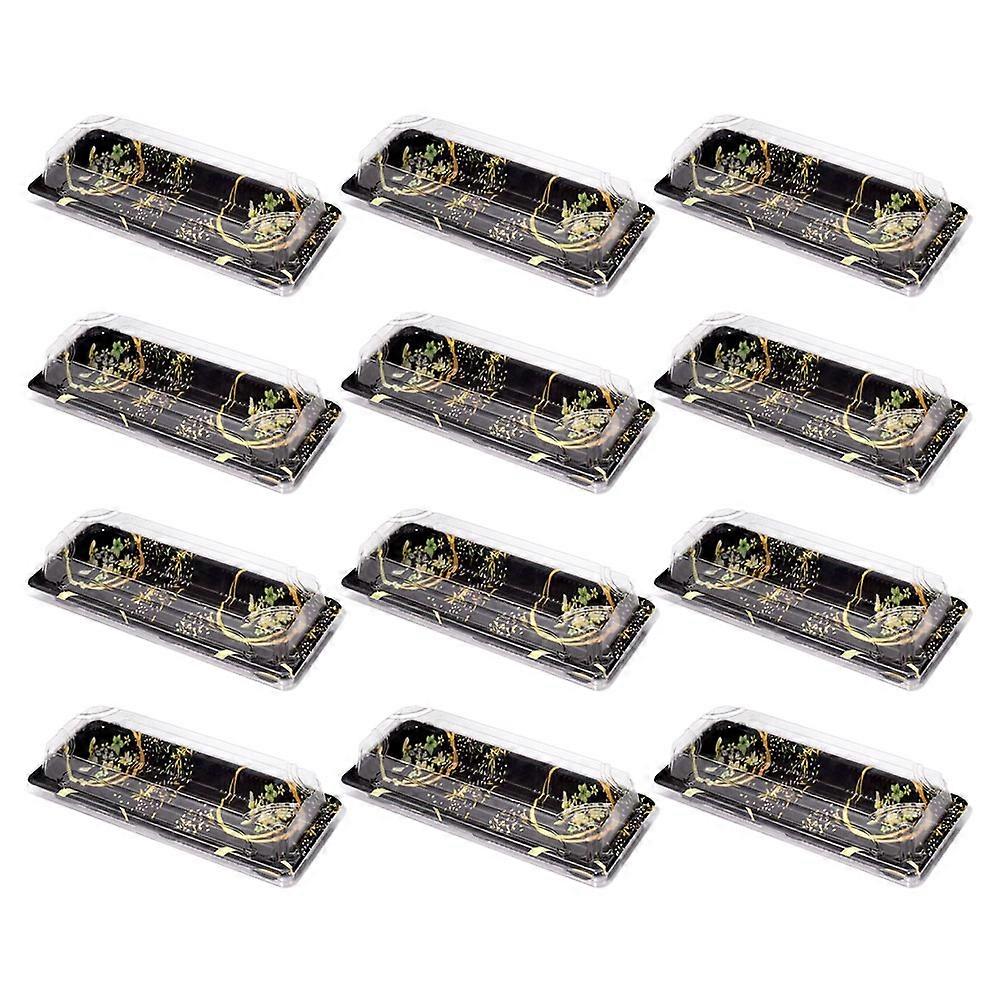 20Pcs Disposable Sushi Take Out Box Printing Delicate Plastic Food Container
