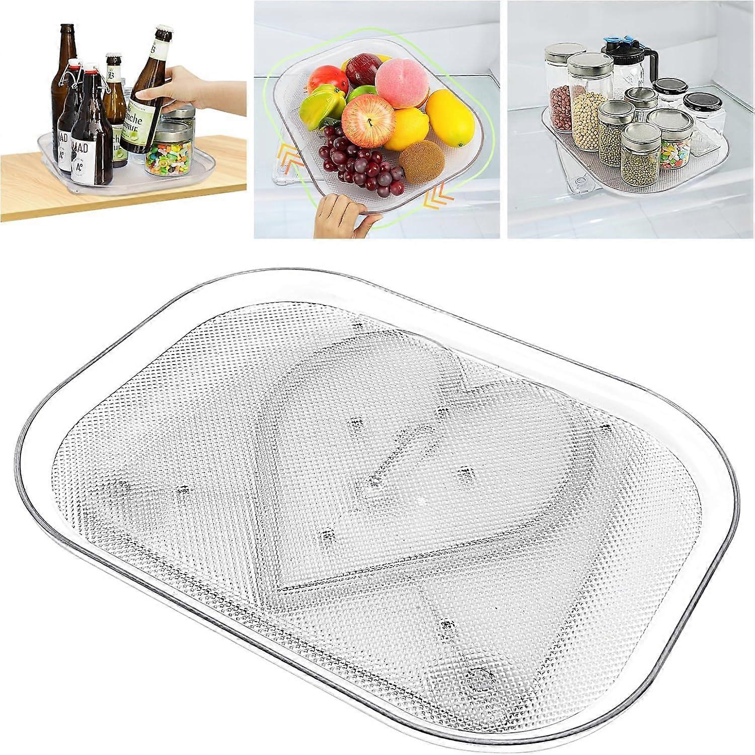 Lazy Susan Drehteller-Organizer für Kühlschrank, quadratischer klarer Lazy Susan Organizer-Speicher (15,67 '' x 11,73 '' x 1,26 '')