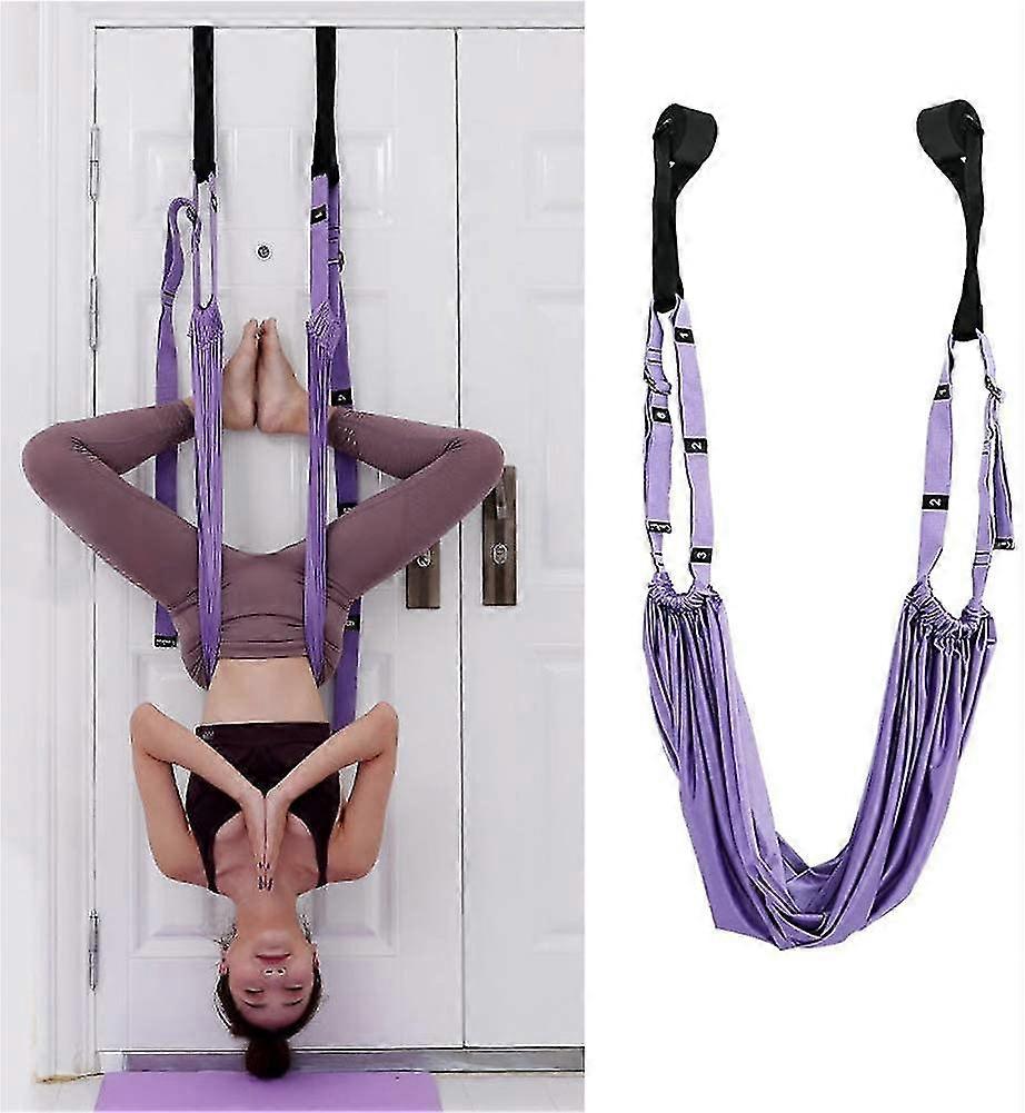 Aerial Yoga Strap Yoga Hammock Yoga Swing Anti-gravity Stretch Band For Inversion Exercises Flexibility For Pilate Yoga Lovers Purple