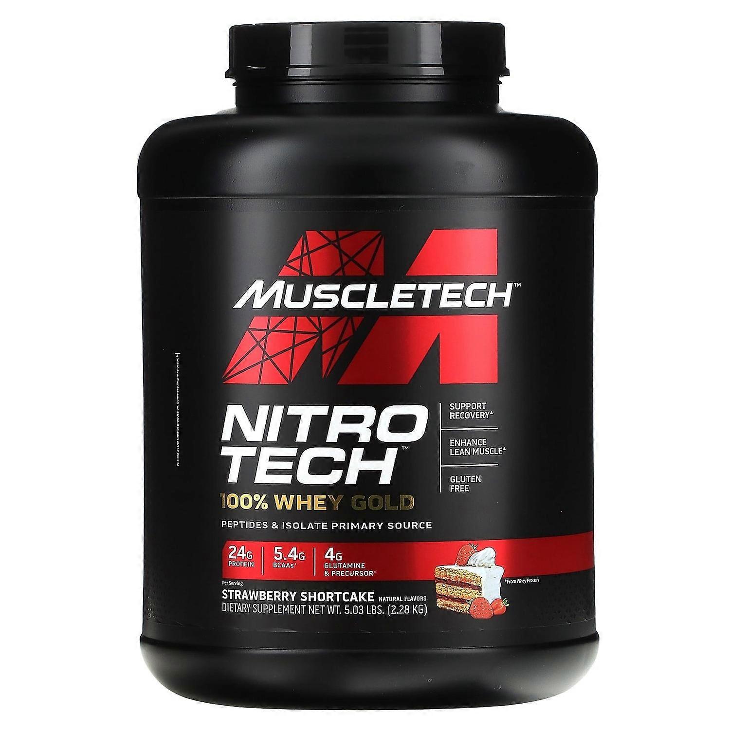 MuscleTech, Nitro Tech, 100% Whey Gold, Strawberry Shortcake, 5.03 lbs (2.28 kg)