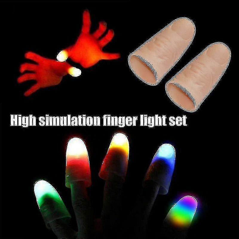 2pcs Party Light Up Glow Thumbs Light Led Flashing Fingers Light Magic Trick Props--yellow Light-(ni