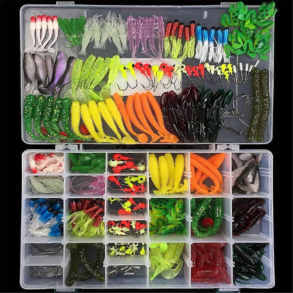 Angelköder Köder Tackle Gemischt, einschließlich Haken, Crankbaits, Spinnerbaits, Plastikwürmer, Topwater-Köder, Tackle Box und mehr Angelausrüstung Köder-Kit