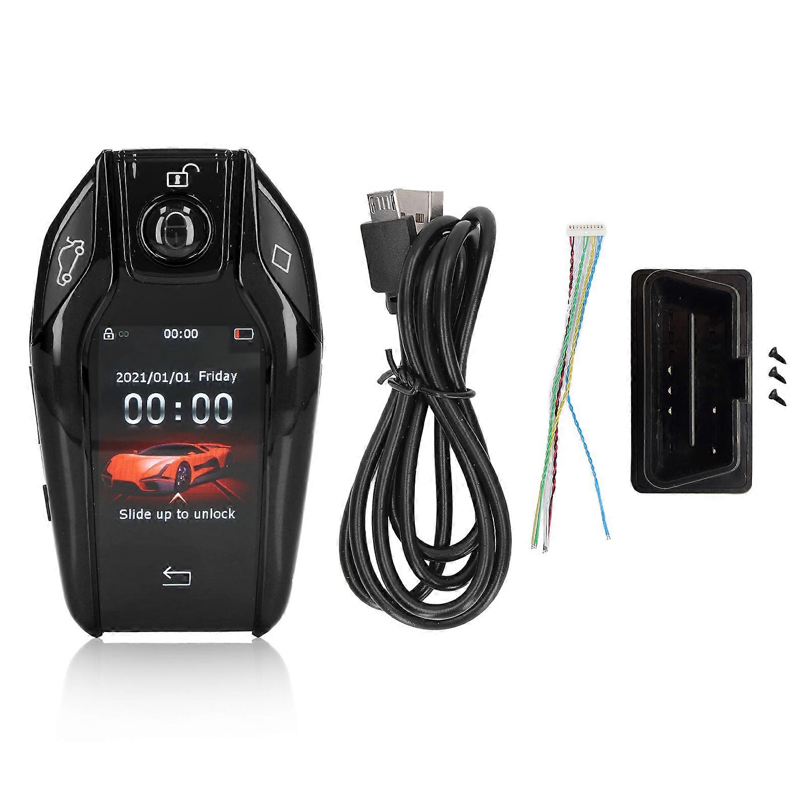 Controle remoto inteligente com tela sensível ao toque LCD TK800+ universal, entrada sem chave para todos os modelos com botão start stop do motor, preto