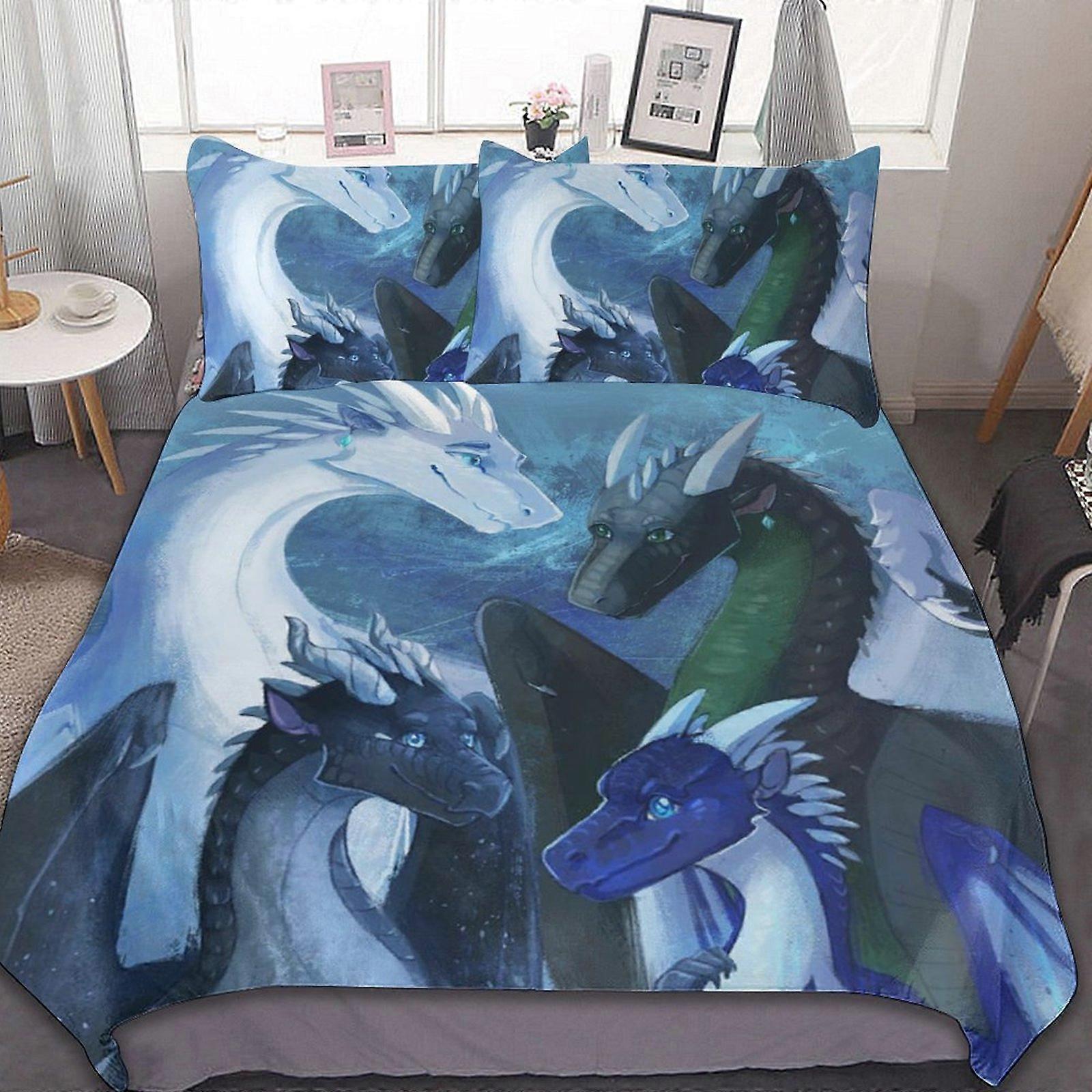 D475 כנפי אש 3 חלקים ערכות מצעים ערכות שמיכה רכות תפאורה מתנות לחדר שינה עם כיסוי שמיכה 1 2 ציפיות FV475