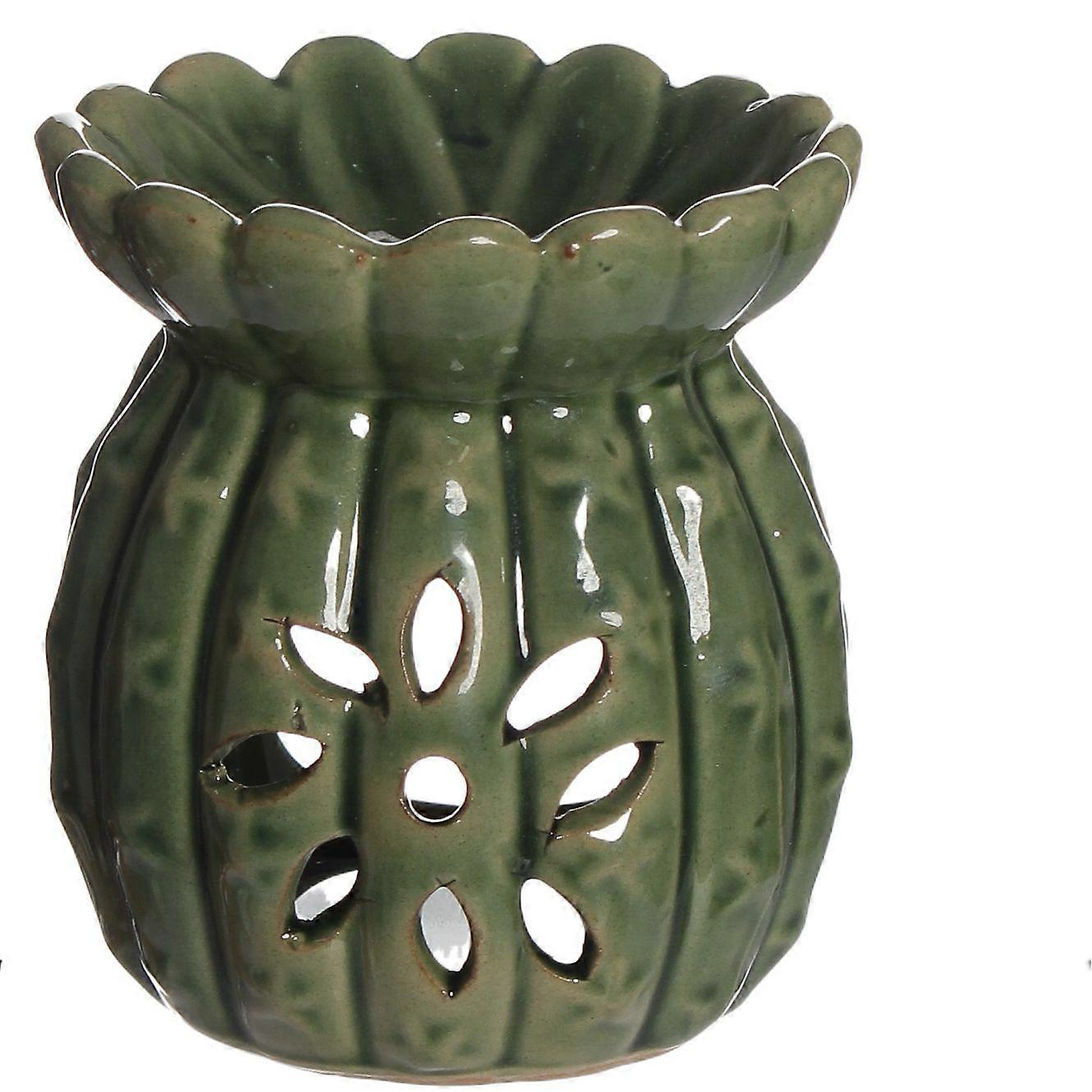 Flower Cut Ceramic Oil Burner