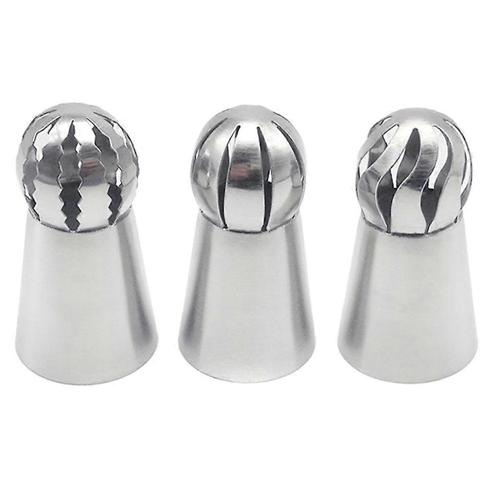 3pcs Russian Spherical Ball Piping Tips Icing Piping Nozzle Pastries Nozzle Fondant Cupcake Baking