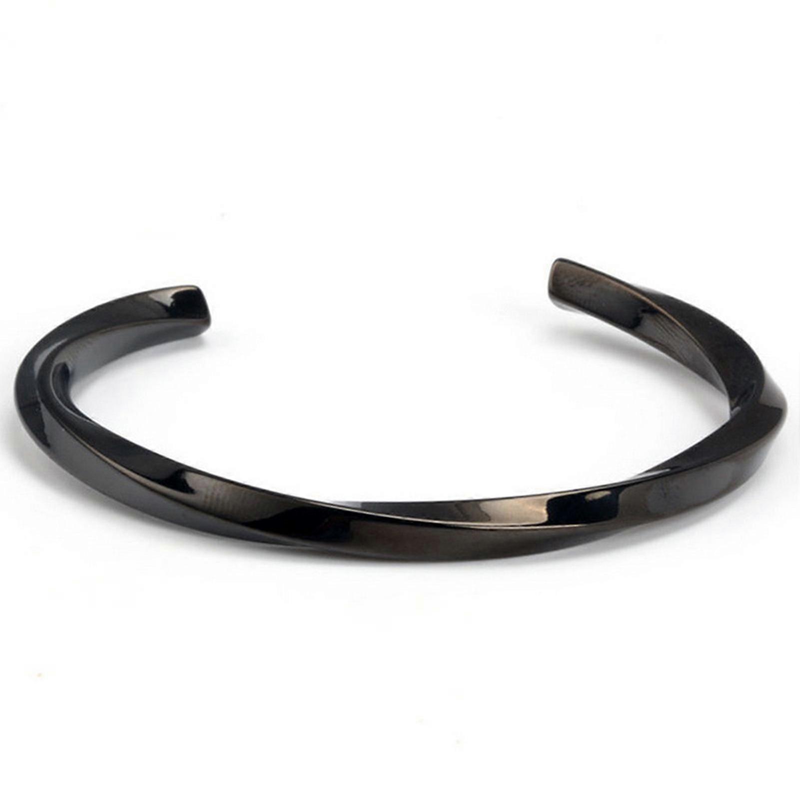 Twisted Wave Cuff Bracelet for Men Simple Twisted Line Bangle Bracelet Birthday Gifts for Men and Boys