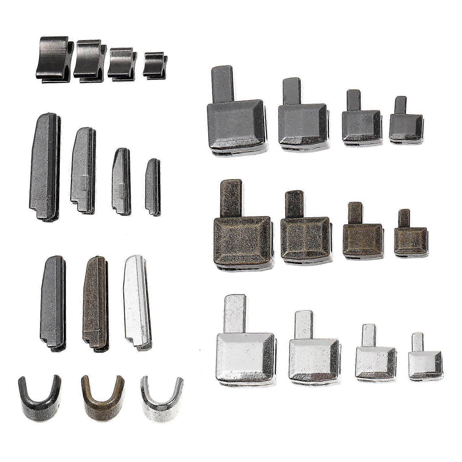 24 Set Metal Zipper Sliders Retainer Insert Pin Zipper Stop Accessories Plug Zipper Rep Kit For Coat Home Diy ( , Size 3/5/8/10)