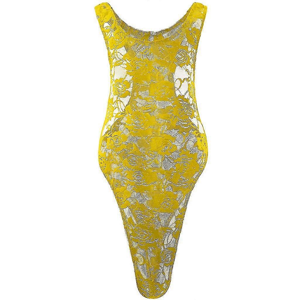 Ανδρικά σέξι εσώρουχα Rose Lace Translucent High-cut Tight Triangle One-piece Underwear