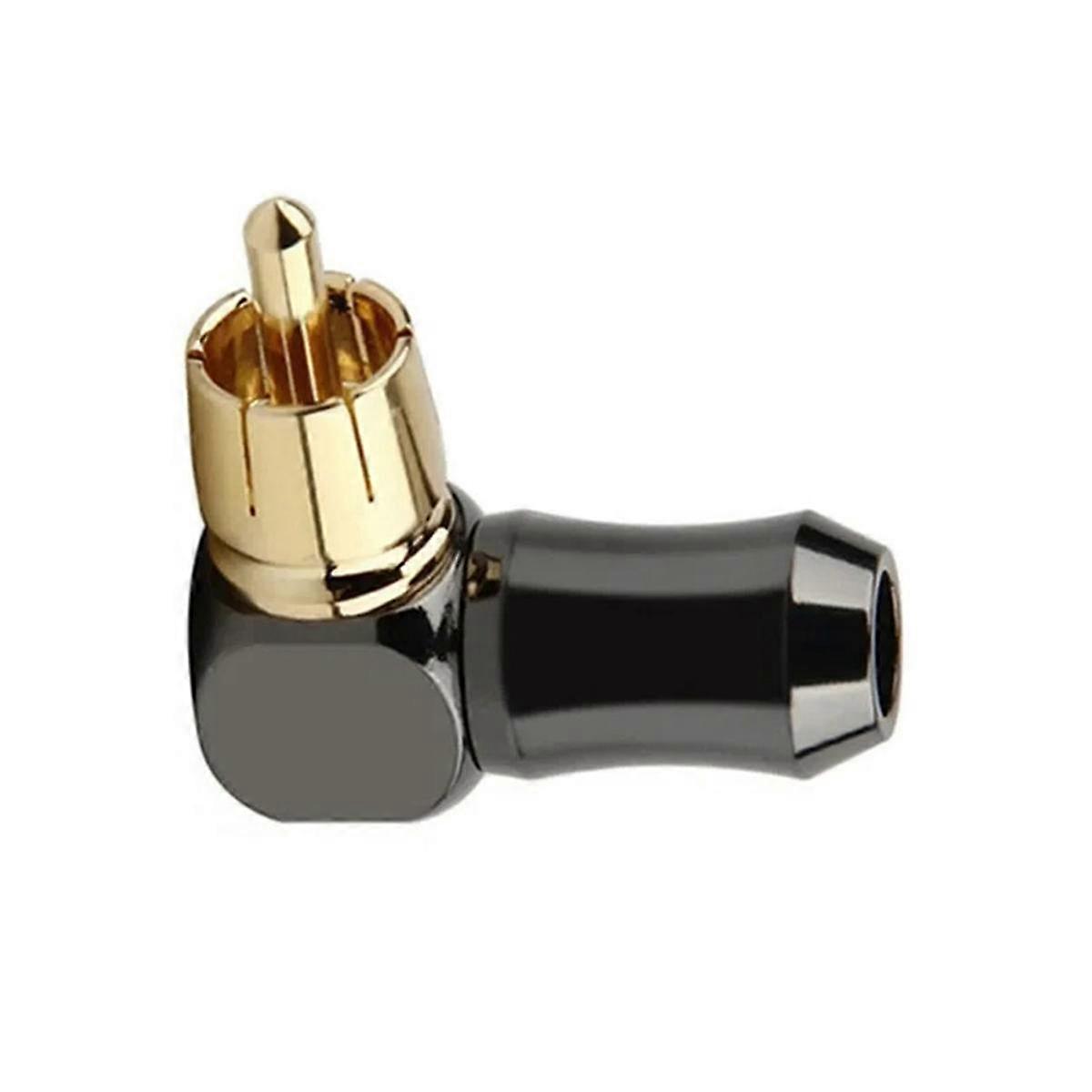 1Pcs RCA Connector Audio Plug Male 90 Degree Right Angle Elbow Speaker Terminal Conector for Solder