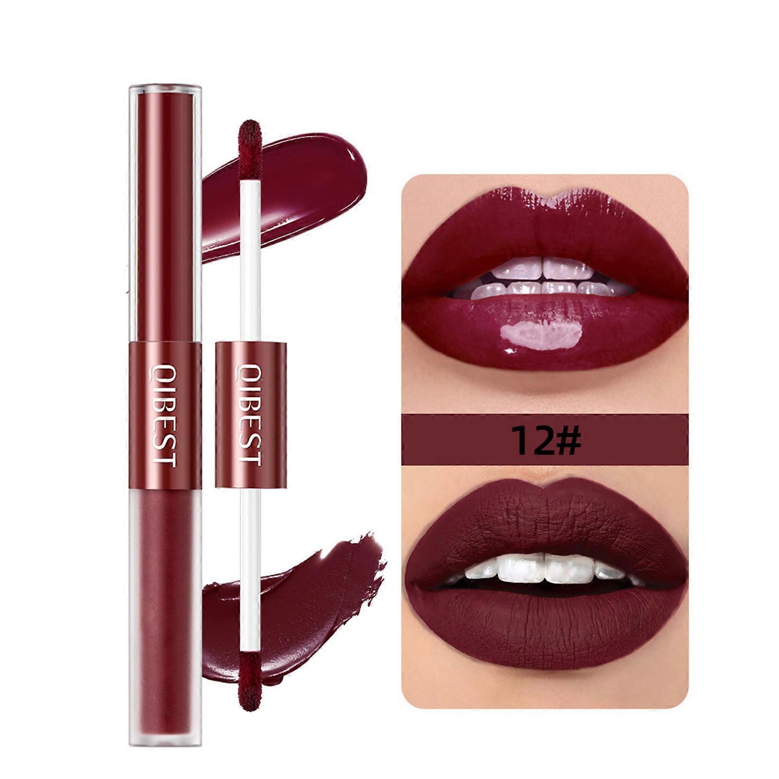 2-in-1 Mirror Water Gloss Lip Glaze No-fading Long Lasting Lip Tint for Women Girls