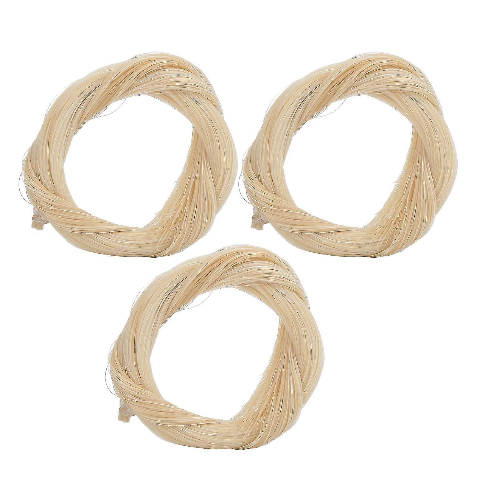 バイオリン/ビオラ/チェロ用天然白馬毛交換用3本入り - 楽器アクセサリー