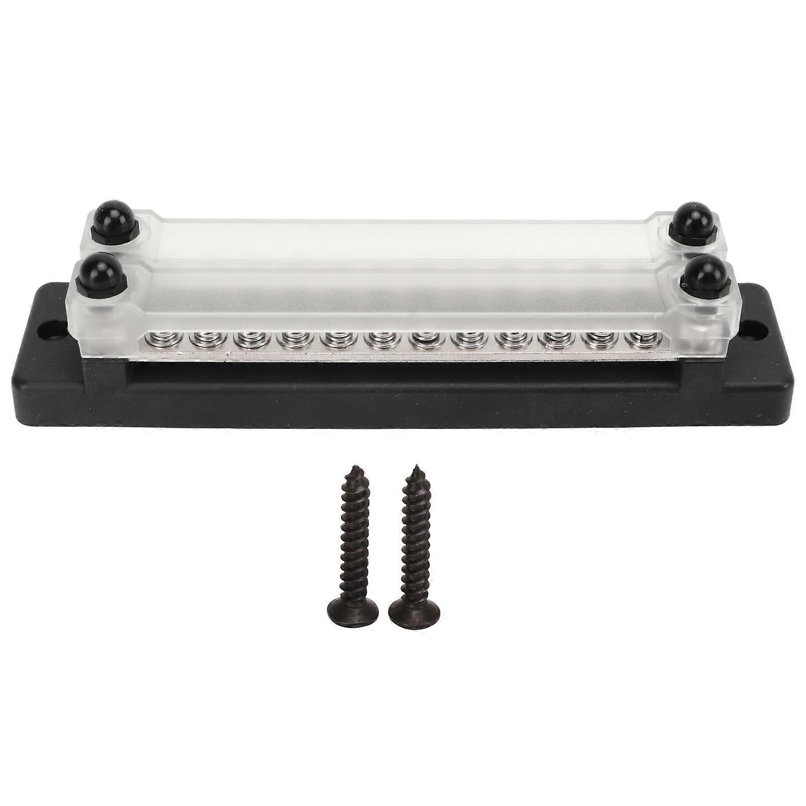 DC 12?48V AC 110?300V 150A Power Distribution Block with Cover 24 Terminal Bus Bars for RV Boat Truck with Base