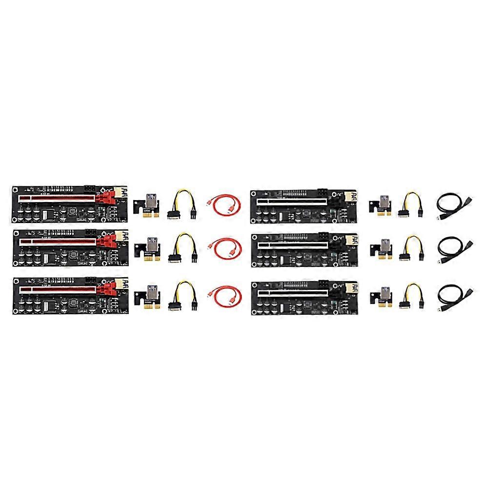 6Pcs V011Pro PCIE Riser PCI Express 1X to 16X GPU Riser Card USB 3.0 Extension Cable 10 Solid Capac
