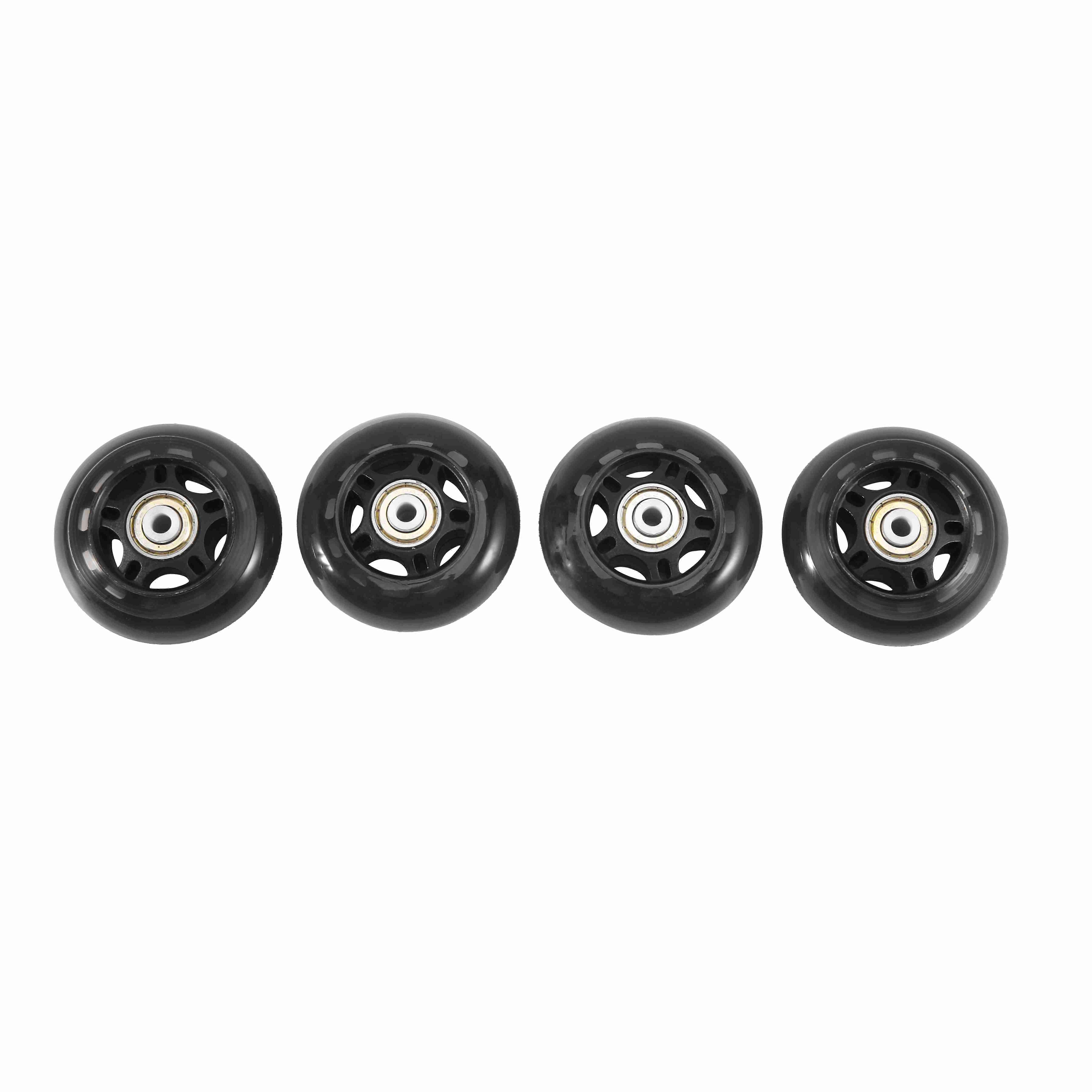 Σετ 4 ανταλλακτικών τροχών Inline Skate με ρουλεμάν για εσωτερικούς/εξωτερικούς χώρους 70mm, μαύροι