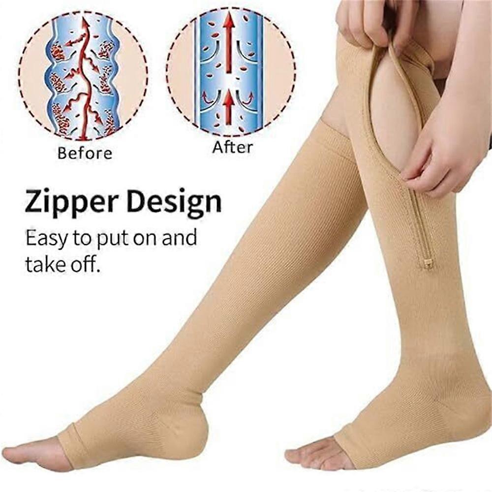 Baronactive Zip Compression Socks,Toeless Compression Socks,Open Toe ...