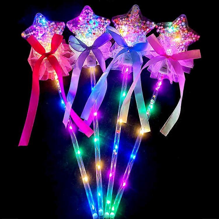 4 Pack Led Magic Wand Lighting Magic Wand Rave Toy Is Suitable For Holiday And Birthday Princess Clothing