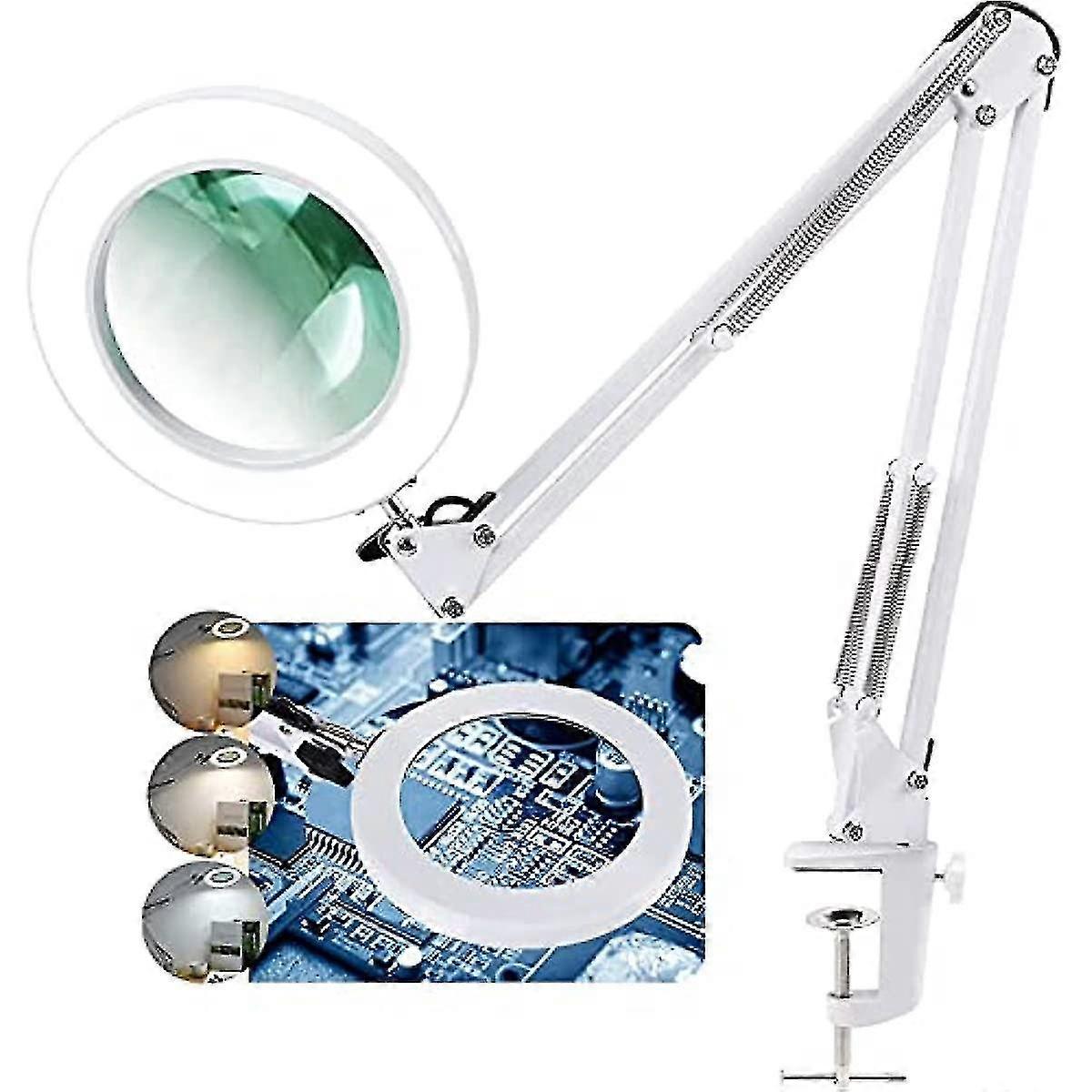 Led Magnifying Lamp 10x Magnifying Glass Desk Light 3 Color Mode 10 ...