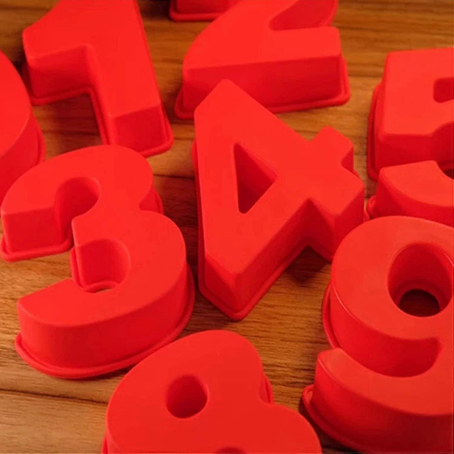 10 polegadas 9 peças tamanho grande número moldes assar formas silicone número molde forma bolo (10 polegadas) a