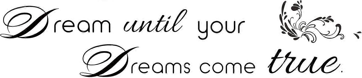 1 Sheet Dreams Come True Quotes Wall Stickers Vinyl Wall Decor Stickers DIY Saying Wall Art Decal Sticker Home Decoration for Living Room Bedroom Bath