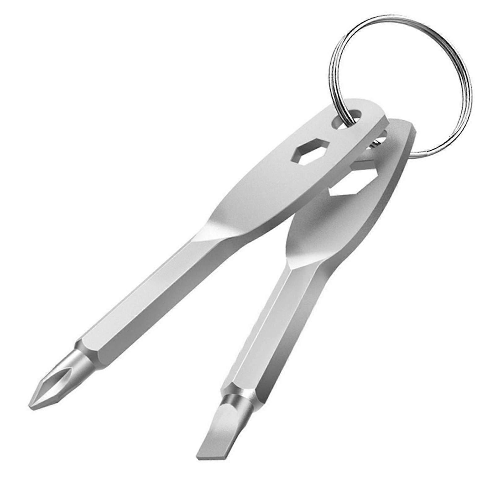 Screwdriver Keyring Set Comprise Flathead Screwdriver and Phillips Screwdriver&Wrench Tool,Portable Keychain Screwdriver