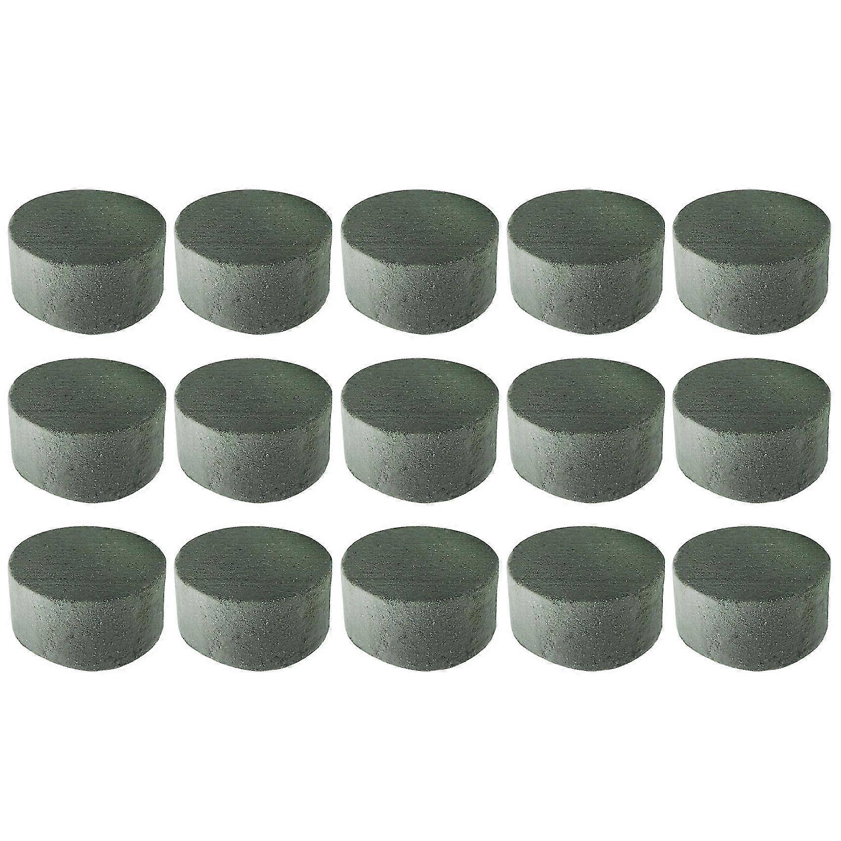 Floral Foam, 15 Pcs Round Dry Floral Foam Blocks, Green Styrofoam Blocks For Artificial Flowers, Gr