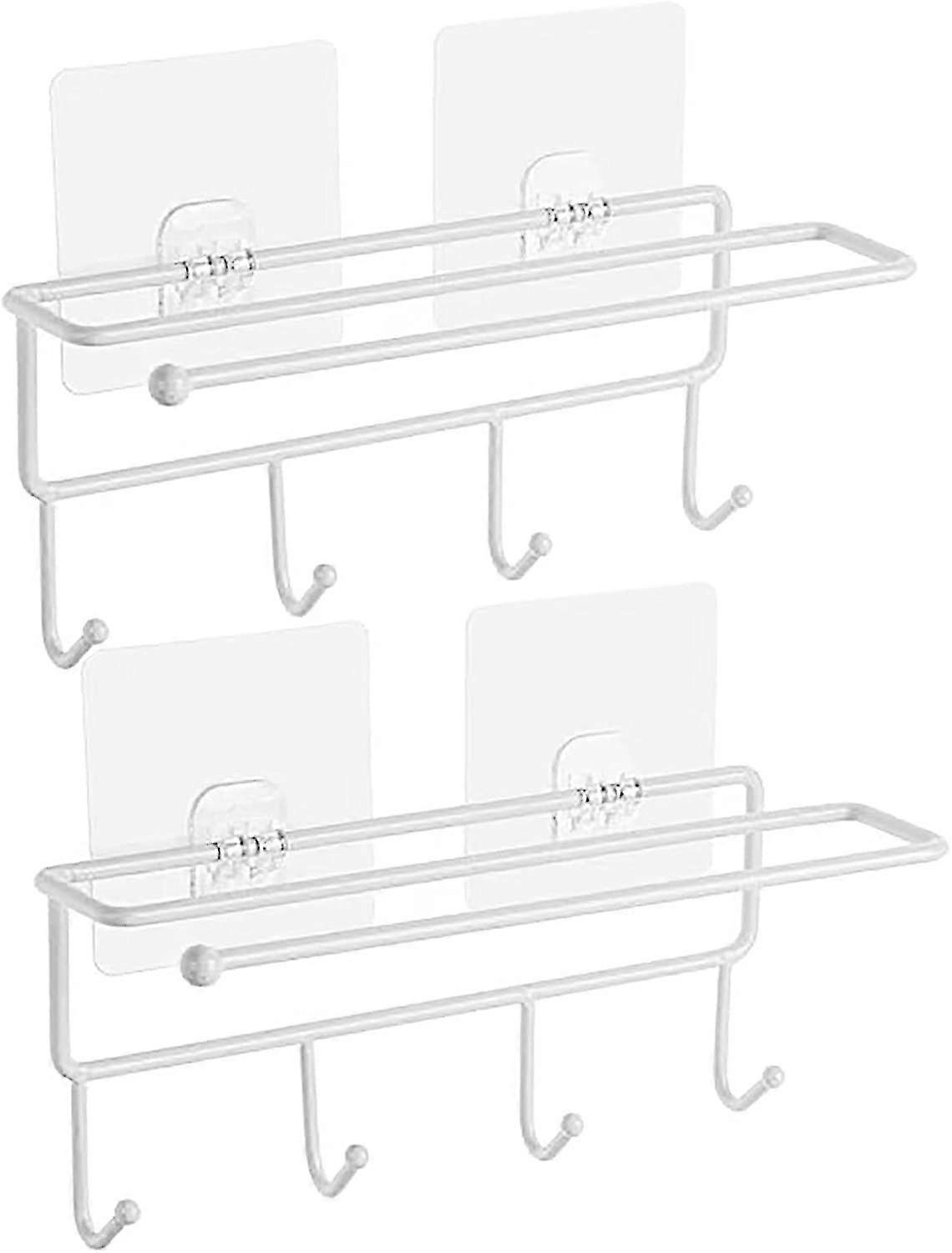 Keine Bohrkleber Wandbefestigung Badezimmerhaken (2er Pack weiß)
