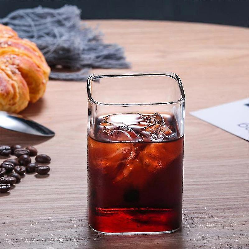 Rectangular Square Glass With Round Edge High Temperature Resistant Cup 250/400ml Glass Container