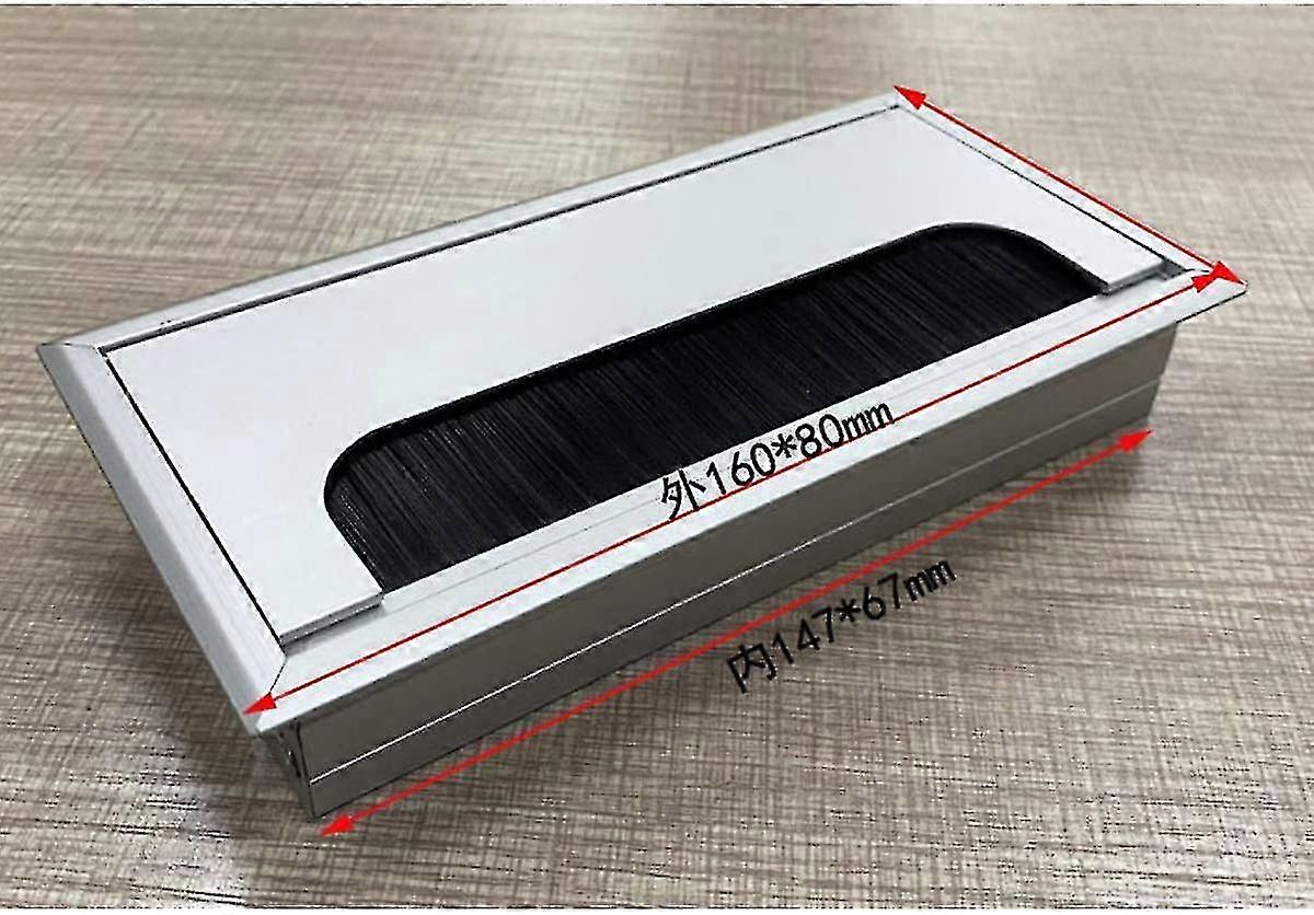 Cable Passage Square Cover, Table Recessed Square Cable Aluminum Silver Anodized