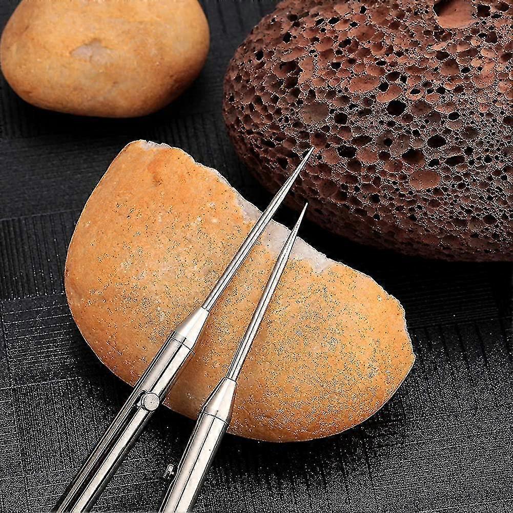 2 Pieces Portable Titanium Toothpick Pocket Toothpick Keychain Telescopic
