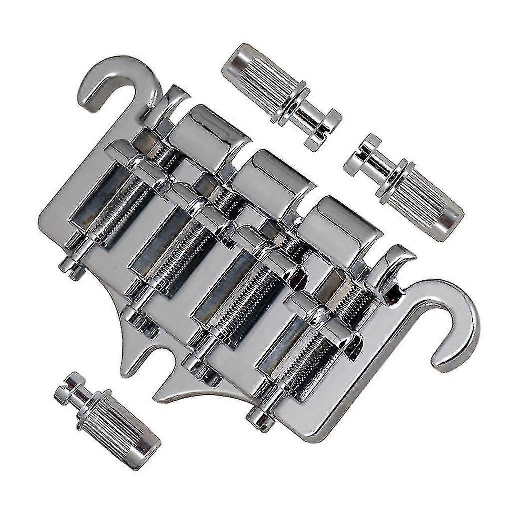 3 Point 4 String Bass Bridge Tailpiece Zinc Alloy Bridges,silver